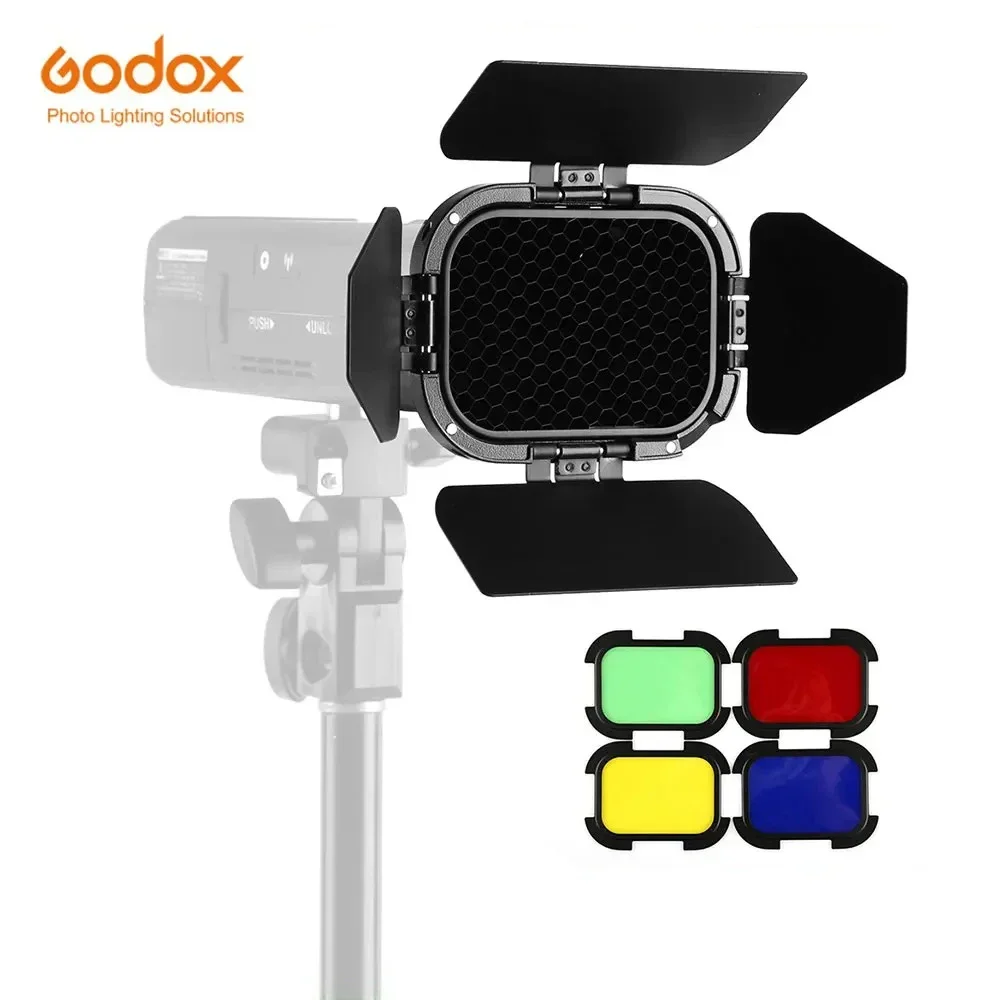 Godox Barn Door BD-07 with Detachable Honeycomb Grid 4 Color Gel Filters for Godox AD200 Pocket Speedlite
Godox Barn Door BD-07 with Detachable Honeycomb Grid 4 Color Gel Filters for Godox AD200 Pocket Speedlite