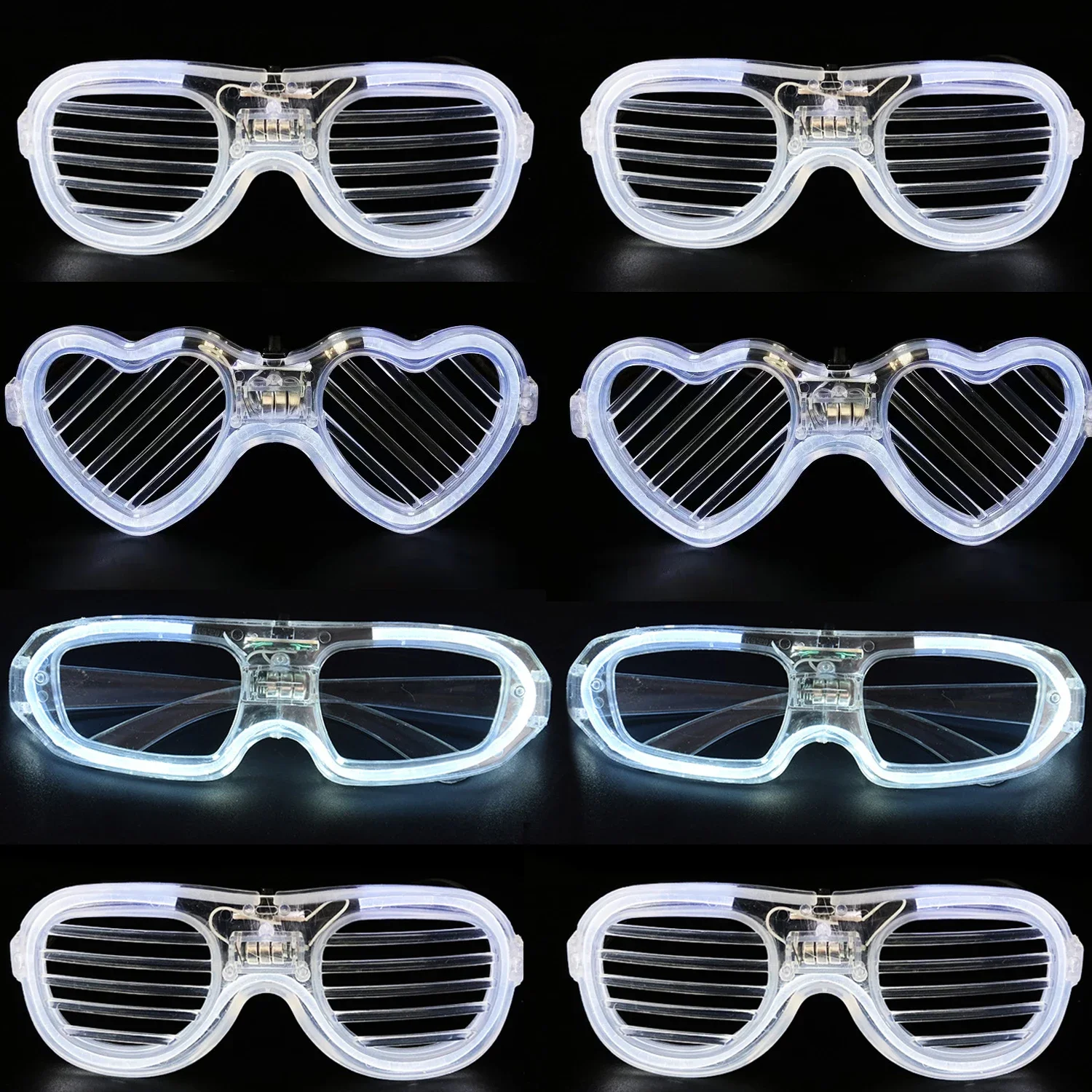 20/100/1000Pcs LED Glasses White Light Up Glow Sunglasses Glow In The Dark Neon Glowing Glasses Kids Adults Wedding Party Favors
20/100/1000Pcs LED Glasses White Light Up Glow Sunglasses Glow In The Dark Neon Glowing Glasses Kids Adults Wedding Party Favors