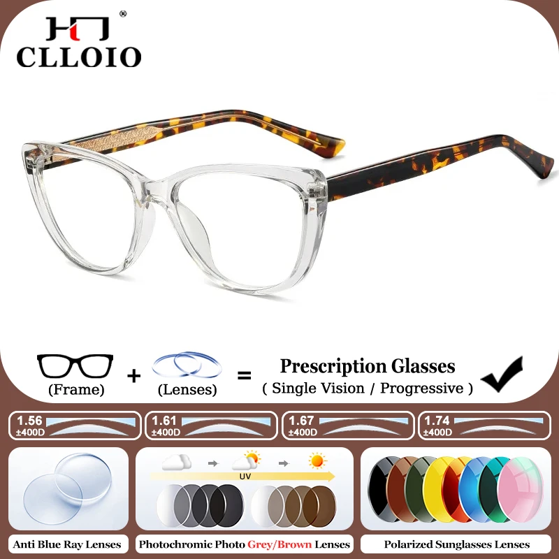 CLLOIO Fashion Gradient Cat Eye Progressive Glasses Women Blue Light Filter Myopia Glasses Customized Prescription Photochromic
CLLOIO Fashion Gradient Cat Eye Progressive Glasses Women Blue Light Filter Myopia Glasses Customized Prescription Photochromic