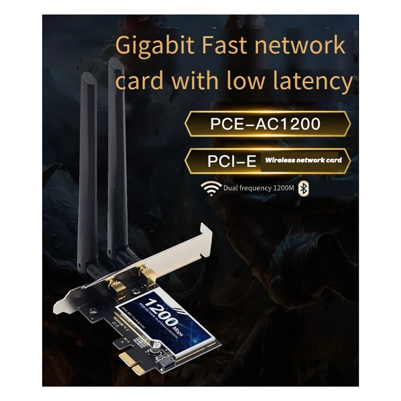 Двухдиапазонный беспроводной адаптер PCI-E 1200 Мбит/с с Bluetooth 4.0 Wi-Fi-картой Fordesktop поддерживает Forwin7/8/10/11
Двухдиапазонный беспроводной адаптер PCI-E 1200 Мбит/с с Bluetooth 4.0 Wi-Fi-картой Fordesktop поддерживает Forwin7/8/10/11