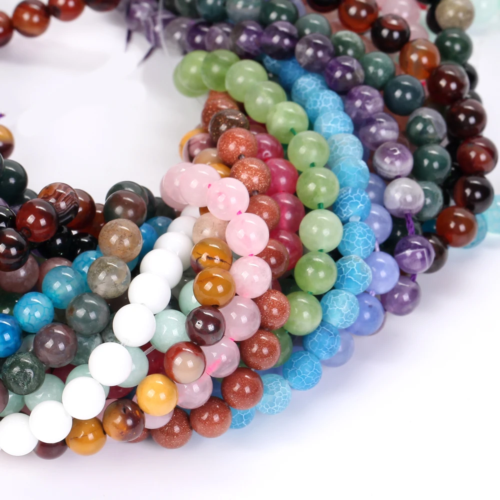 4-12MM Natural Round Loose Stone Beads Lava Rock Amethyst Tiger Eye Clear Quartz Agate Spacer Beads Bulk DIY Handmade Bracelet Necklace Jewelry Making Craft Accessories For Jewelry Makers
4-12MM Natural Round Loose Stone Beads Lava Rock Amethyst Tiger Eye Clear Quartz Agate Spacer Beads Bulk DIY Handmade Bracelet Necklace Jewelry Making Craft Accessories For Jewelry Makers