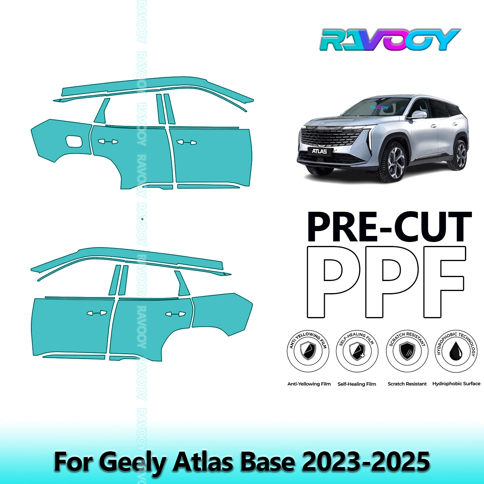 For Geely Atlas Base 2023-2025 8.5mil Clear Matte Pre-Cut PPF Door & A/B Pillar Kit TPU Paint Protection Film Set
For Geely Atlas Base 2023-2025 8.5mil Clear Matte Pre-Cut PPF Door & A/B Pillar Kit TPU Paint Protection Film Set