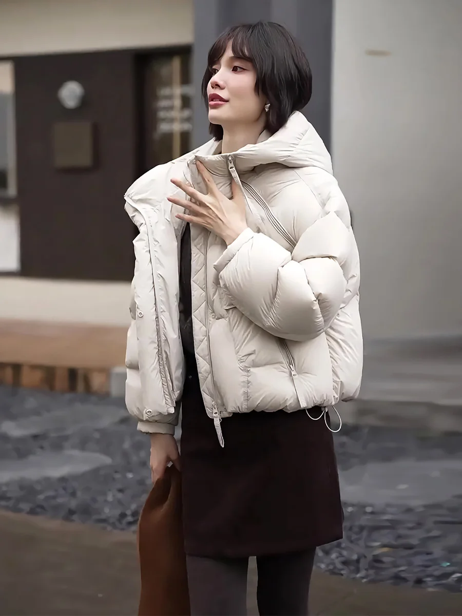 Women's ort White Du down Jaet 2025 Winter New Sle Warmth Hat Inteated Design Thiened Commute Sle Pure Color
Women's ort White Du down Jaet 2025 Winter New Sle Warmth Hat Inteated Design Thiened Commute Sle Pure Color