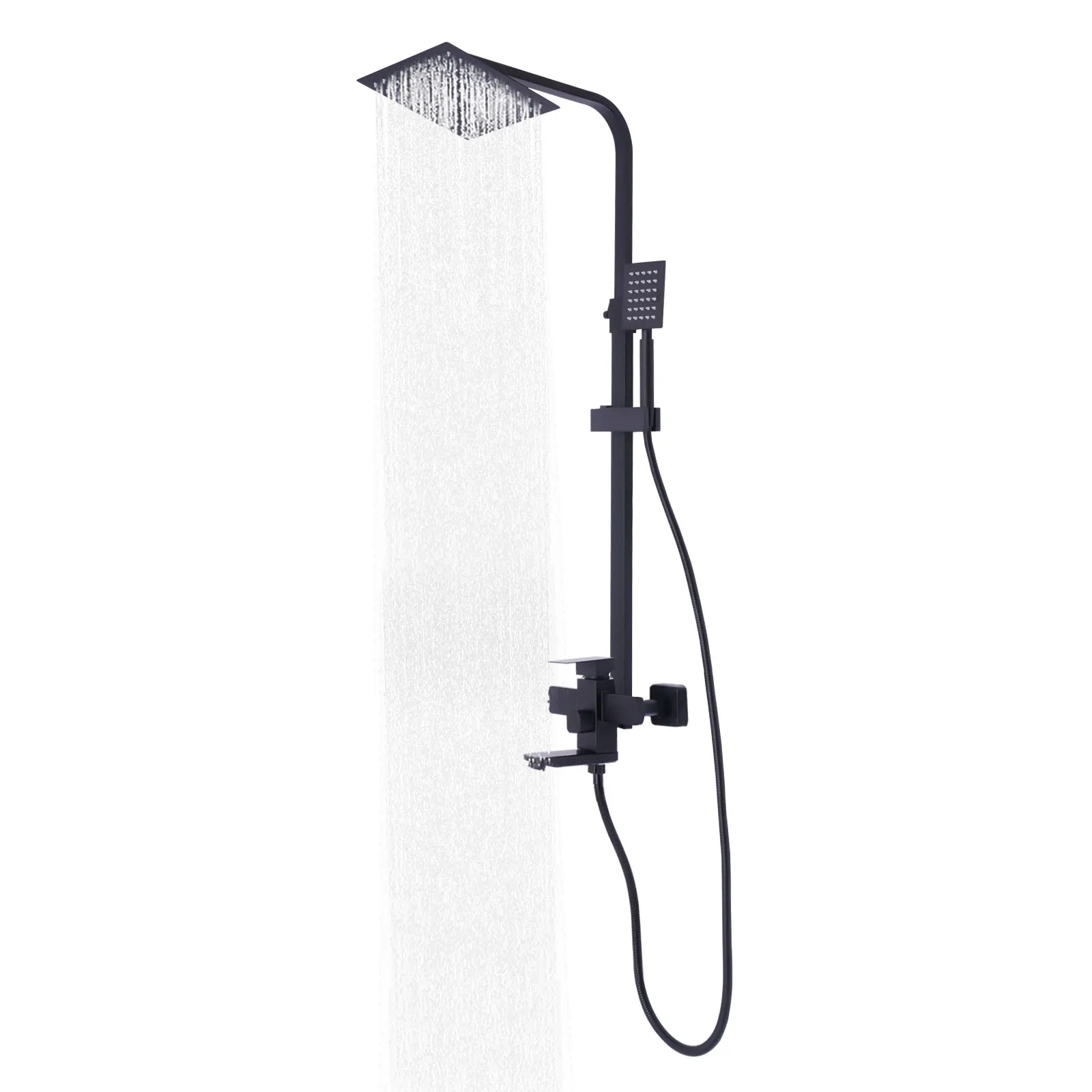 Golden Rain Shower Head System, 7.87" Overhead Shower, Handheld Spray, Adjustable Height, Air Pressurization, Stainless Steel Ho
Golden Rain Shower Head System, 7.87" Overhead Shower, Handheld Spray, Adjustable Height, Air Pressurization, Stainless Steel Ho