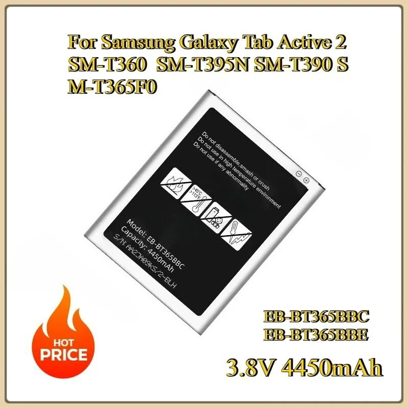 New 3.8V 4450mAh EB-BT365BBC EB-BT365BBE Battery For Samsung Galaxy Tab Active 2 SM-T360 SM-T395N SM-T390 SM-T365F0
New 3.8V 4450mAh EB-BT365BBC EB-BT365BBE Battery For Samsung Galaxy Tab Active 2 SM-T360 SM-T395N SM-T390 SM-T365F0