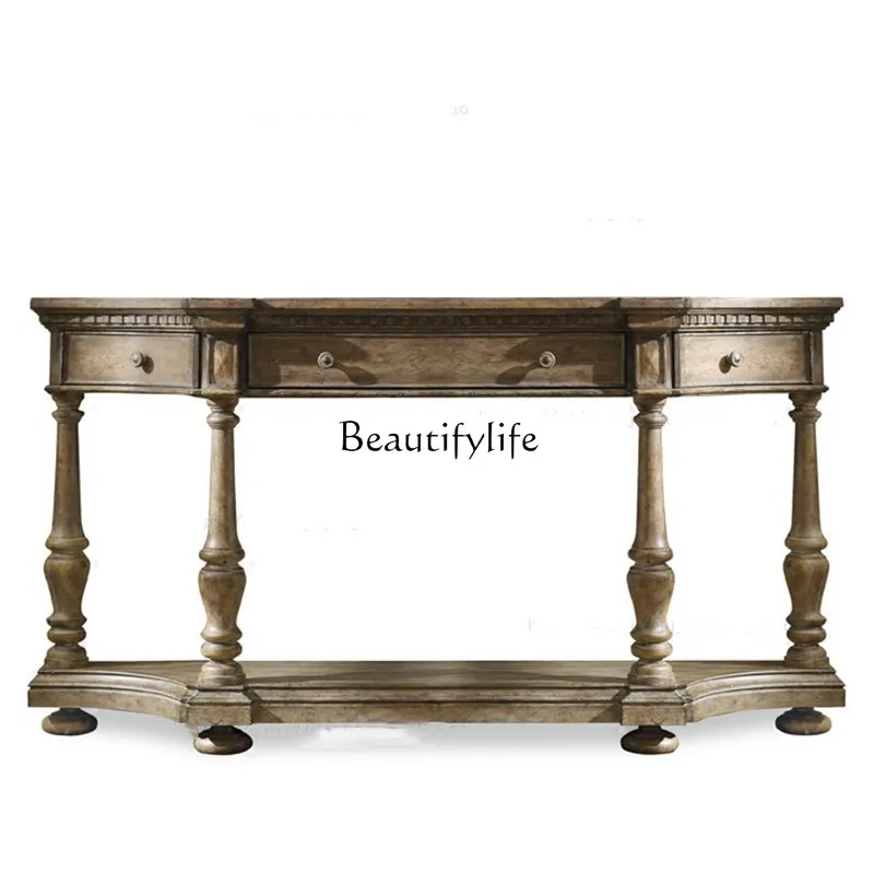 American solid wood entrance entrance dining side cabinet sofa back few, retro entrance wall table
American solid wood entrance entrance dining side cabinet sofa back few, retro entrance wall table