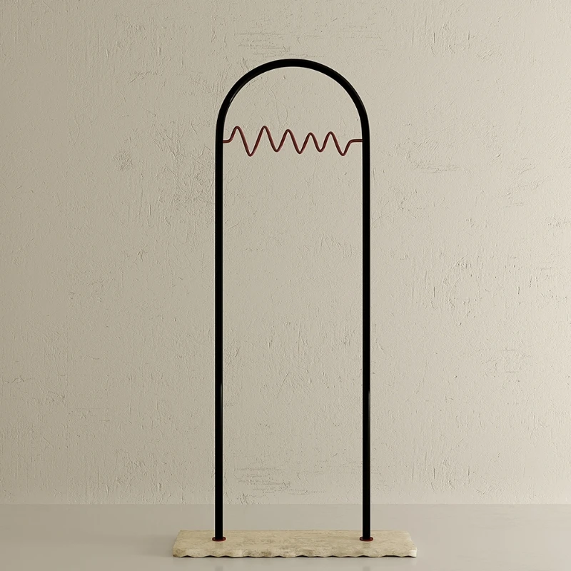 Simple fashion designer styling coat rack arch wave bedroom floor to ceiling hanger Nordic marble seat
Simple fashion designer styling coat rack arch wave bedroom floor to ceiling hanger Nordic marble seat