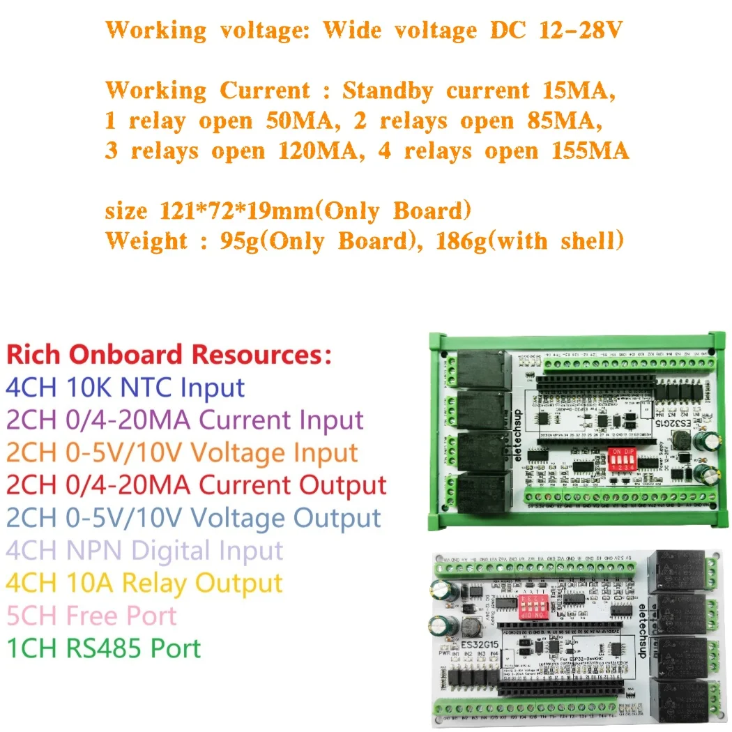 2.4G WIFI RS485 Ethernet Network ADC DAC Development Board Base On ESP32-DevKitC MQTT IOT Remote Control Switch
2.4G WIFI RS485 Ethernet Network ADC DAC Development Board Base On ESP32-DevKitC MQTT IOT Remote Control Switch