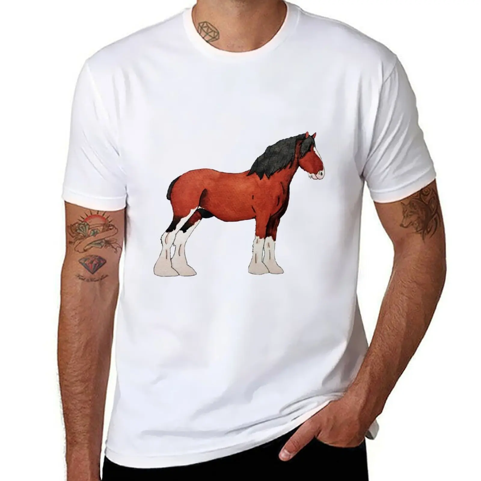 Red Clydesdale T-Shirt man t shirt cotton high quality t shirt custom print T-Shirt 
Red Clydesdale T-Shirt man t shirt cotton high quality t shirt custom print T-Shirt