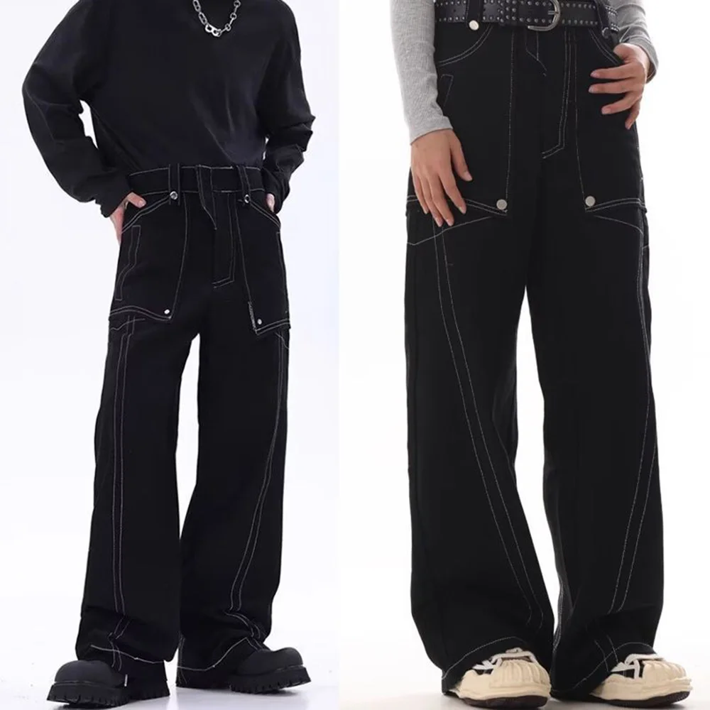 Mens Trousers Dark Visible Stitching Casual Pants Streetwear Fashion American Retro Youth Wide Leg Pants Men'S Clothing 2025 New
Mens Trousers Dark Visible Stitching Casual Pants Streetwear Fashion American Retro Youth Wide Leg Pants Men'S Clothing 2025 New