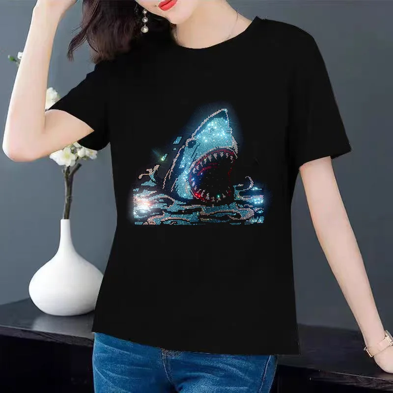 Fashion Rhinestone Women's T-shirt, Sparkle in Sunlight and Artificial Light, 2025 New Design
Fashion Rhinestone Women's T-shirt, Sparkle in Sunlight and Artificial Light, 2025 New Design