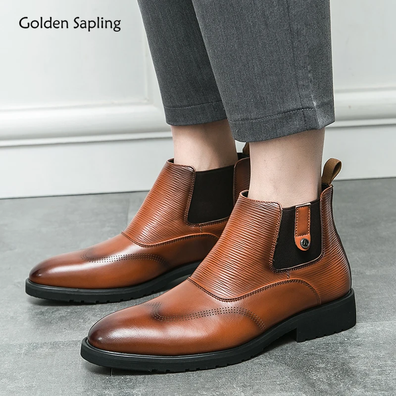 Golden Sapling Party Men Boots Casual Business Shoes Comfortable Chelsea Boot Office Shoe Leisure Flats Slip on Fashion Footwear
Golden Sapling Party Men Boots Casual Business Shoes Comfortable Chelsea Boot Office Shoe Leisure Flats Slip on Fashion Footwear