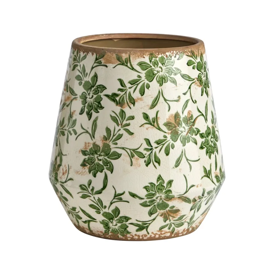 11.5" x 11.5" x 12" Tuscan Ceramic Green Scroll Planter
11.5" x 11.5" x 12" Tuscan Ceramic Green Scroll Planter