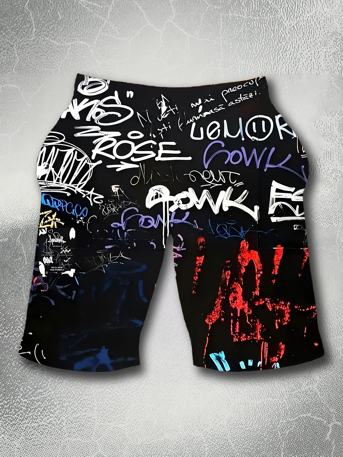Men's casual graffiti printed beach shorts - lightweight polyester fiber drawstring waist summer swimsuit, gym
Men's casual graffiti printed beach shorts - lightweight polyester fiber drawstring waist summer swimsuit, gym