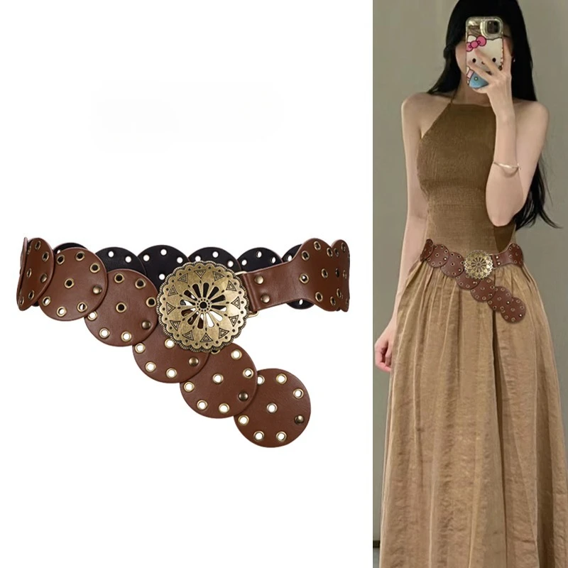 Hot Girl Retro Women's Exaggerated Punk Style Oval Splicing Waist Belt Fashion High-quality Popular Trend Retro Belt
Hot Girl Retro Women's Exaggerated Punk Style Oval Splicing Waist Belt Fashion High-quality Popular Trend Retro Belt