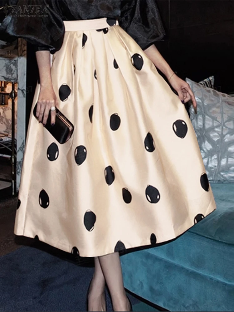 Women Polka Dot Skirts ZANZEA Fashion Summer Satin Silk Jupes Chic Holiday Swing Long Skirts 2025 Casual Loose Pleating Faldas
Women Polka Dot Skirts ZANZEA Fashion Summer Satin Silk Jupes Chic Holiday Swing Long Skirts 2025 Casual Loose Pleating Faldas