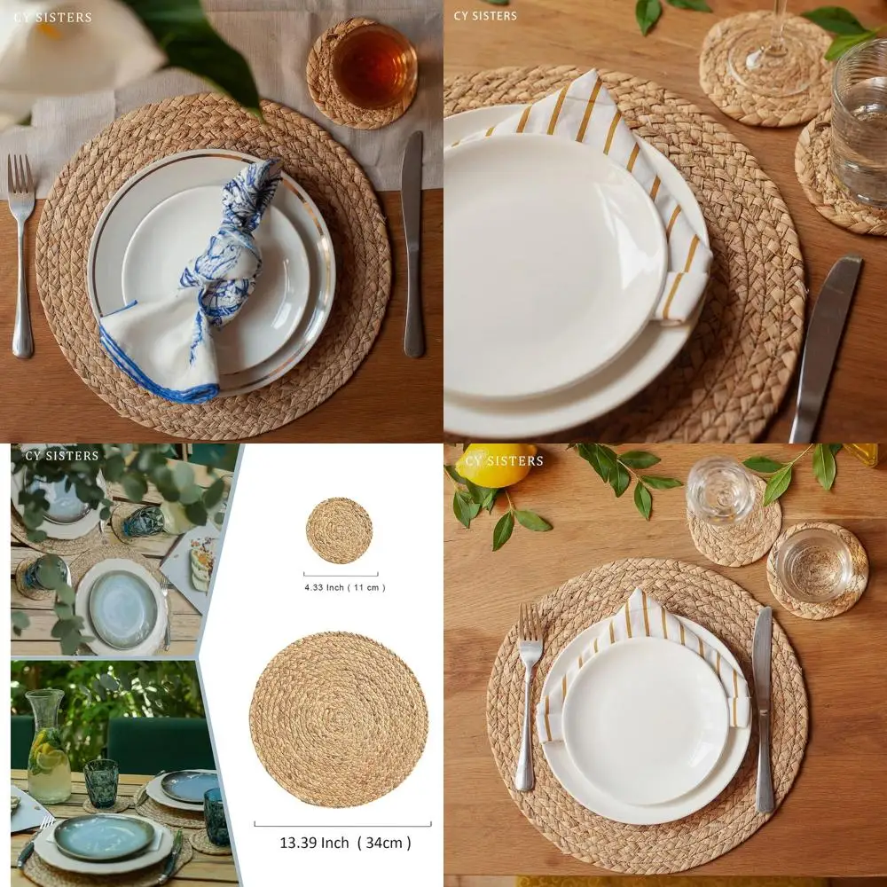 Набор из 8 салфеток из натурального ротанга в стиле фермерского дома в стиле бохо, термостойкие для столовой, подходят для патио, диаметр 13,4
Набор из 8 салфеток из натурального ротанга в стиле фермерского дома в стиле бохо, термостойкие для столовой, подходят для патио, диаметр 13,4