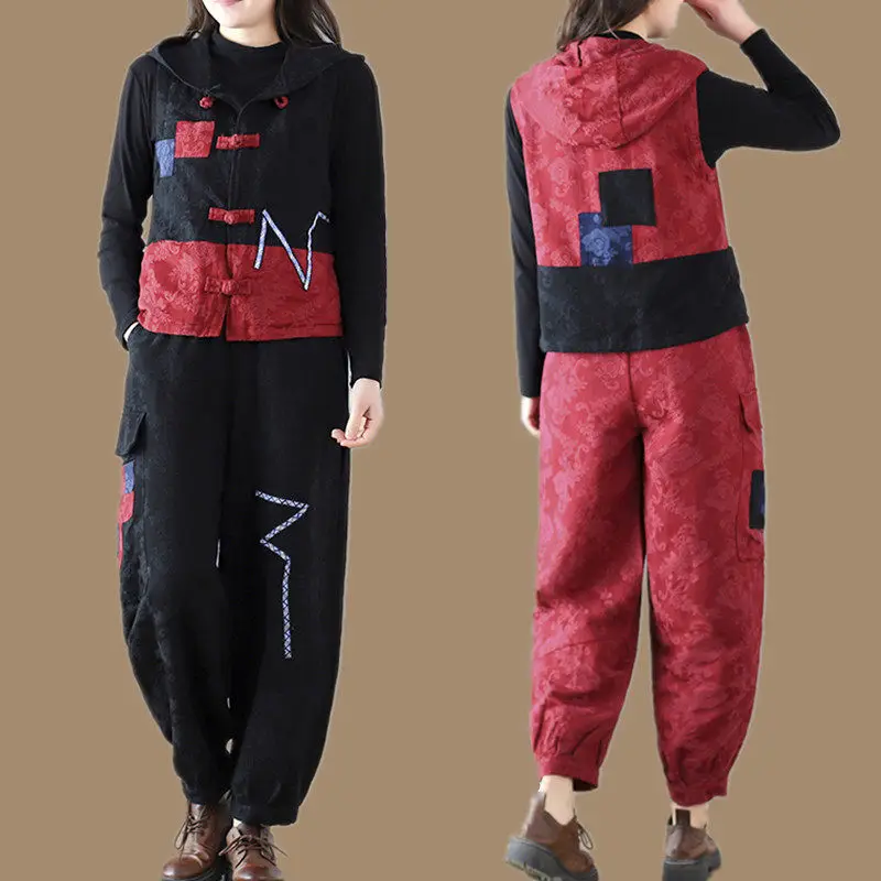 Ethnic Style Cotton And Linen Jacquard Suit Bloomers Spring And Autumn 2022 Fashion Vest Coat Wide Leg Pants Two Piece Set h817
Ethnic Style Cotton And Linen Jacquard Suit Bloomers Spring And Autumn 2022 Fashion Vest Coat Wide Leg Pants Two Piece Set h817