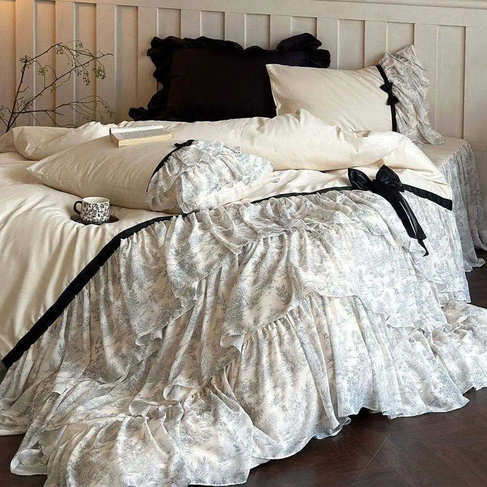 French Romantic Small-Batch Flannel Cotton Bedding Set, Long-Staple Cotton Lolita Heavy-Embroidered 4-Piece Set
French Romantic Small-Batch Flannel Cotton Bedding Set, Long-Staple Cotton Lolita Heavy-Embroidered 4-Piece Set