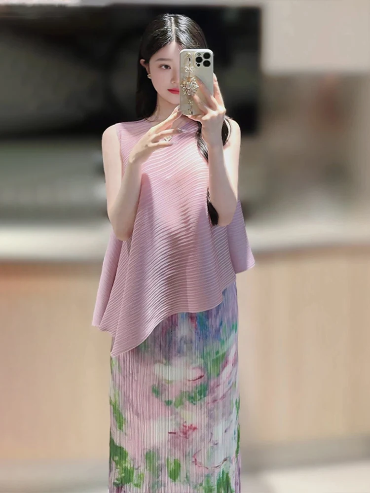 Summer New Arrival Women's round Ne Svel Top And Printed Skirt f-length Ensemble Silk Material Commute Sle Simpl...
Summer New Arrival Women's round Ne Svel Top And Printed Skirt f-length Ensemble Silk Material Commute Sle Simpl...