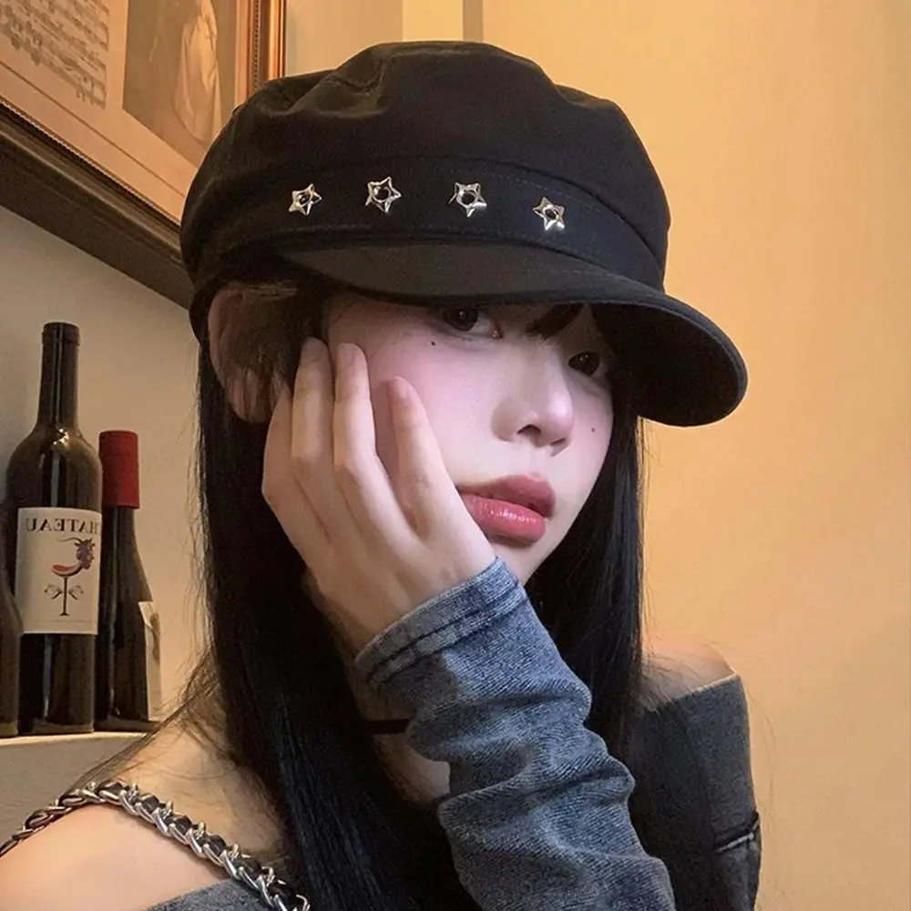 Fashion Vintage Star Hole Berets Black Versatile Octagonal Cap Women Flat Top Newsboy Hats Streetwear
Fashion Vintage Star Hole Berets Black Versatile Octagonal Cap Women Flat Top Newsboy Hats Streetwear
