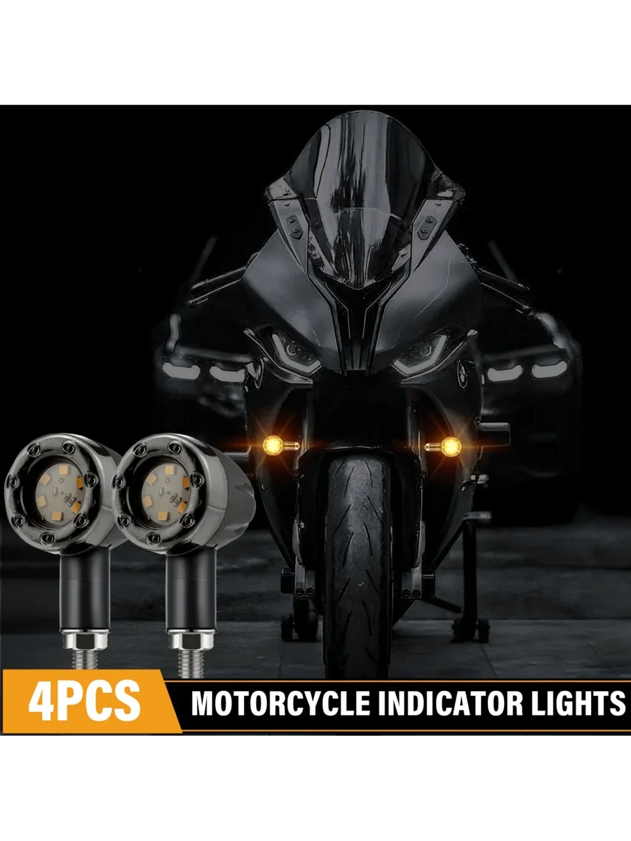 4PCS Motorcycle LED Indicator Lights Bullet Shape High Brightness Yellow Red 12V Hard-Wired
4PCS Motorcycle LED Indicator Lights Bullet Shape High Brightness Yellow Red 12V Hard-Wired