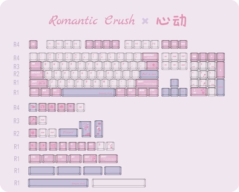 Romantic Crush Keycaps KCA Profile 139 Keys DYE Subb KeyCap For Cherry MX Mechanical Keyboard 75% GH60 GK64 87 98 96 108
Romantic Crush Keycaps KCA Profile 139 Keys DYE Subb KeyCap For Cherry MX Mechanical Keyboard 75% GH60 GK64 87 98 96 108