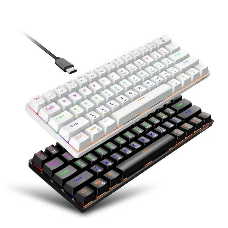 Mini Compact Gaming Keyboard 61Key 3 режимы Gaming Keyboard Blue Switch RGB Ultra-Compact Ultra-Compact для ПК-геймера
Mini Compact Gaming Keyboard 61Key 3 режимы Gaming Keyboard Blue Switch RGB Ultra-Compact Ultra-Compact для ПК-геймера