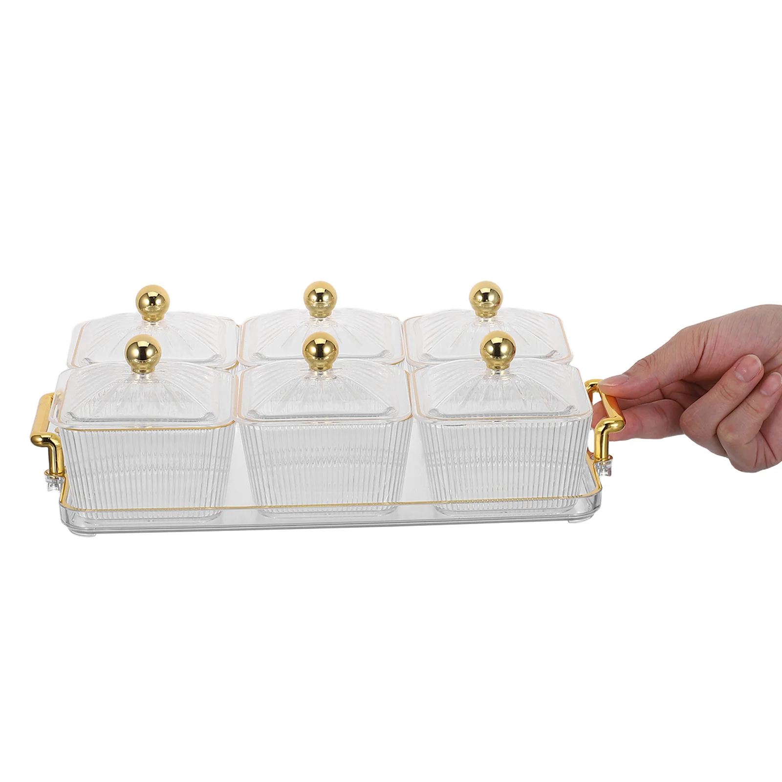 6-Compartment Snack Tray Airtight Transparent Divided Serving Platter For Party Holiday Appetizers Stackable Food
6-Compartment Snack Tray Airtight Transparent Divided Serving Platter For Party Holiday Appetizers Stackable Food