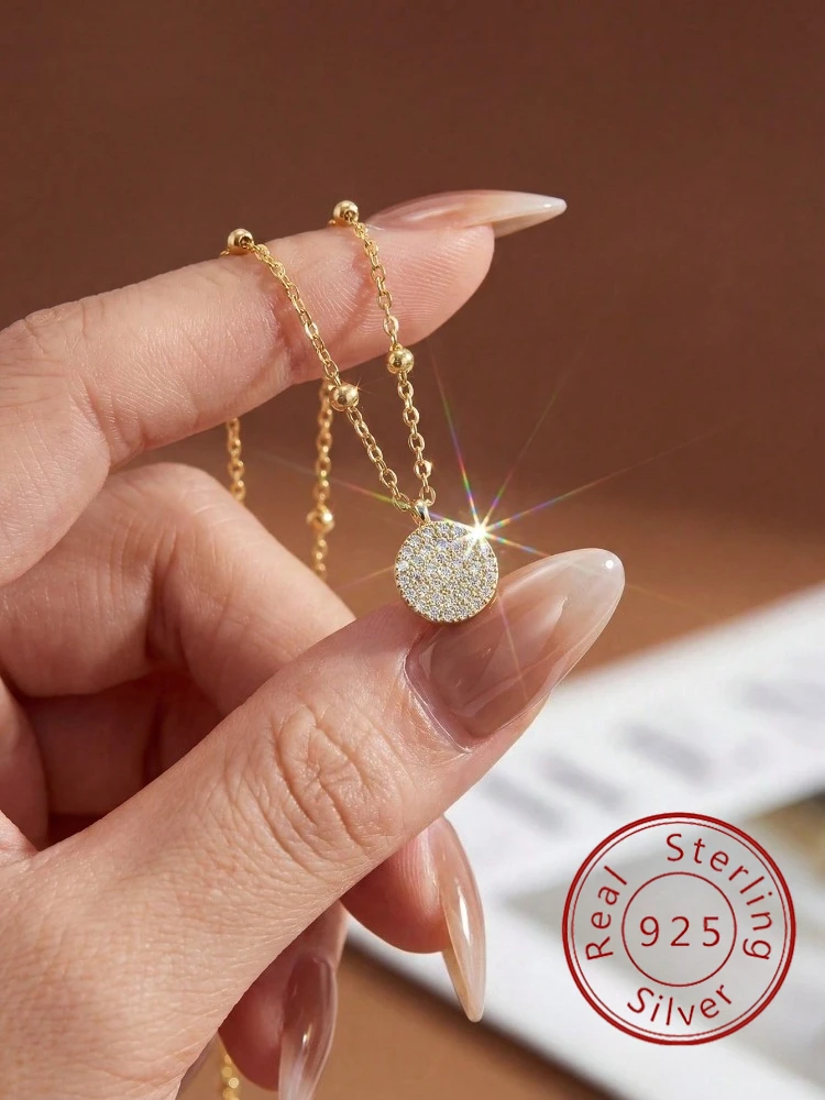 925 Sterling Silver Fashion Shiny Round Beads Halo Zircon Necklace For Women Engagement Wedding High Quality Fine Jewelry
925 Sterling Silver Fashion Shiny Round Beads Halo Zircon Necklace For Women Engagement Wedding High Quality Fine Jewelry