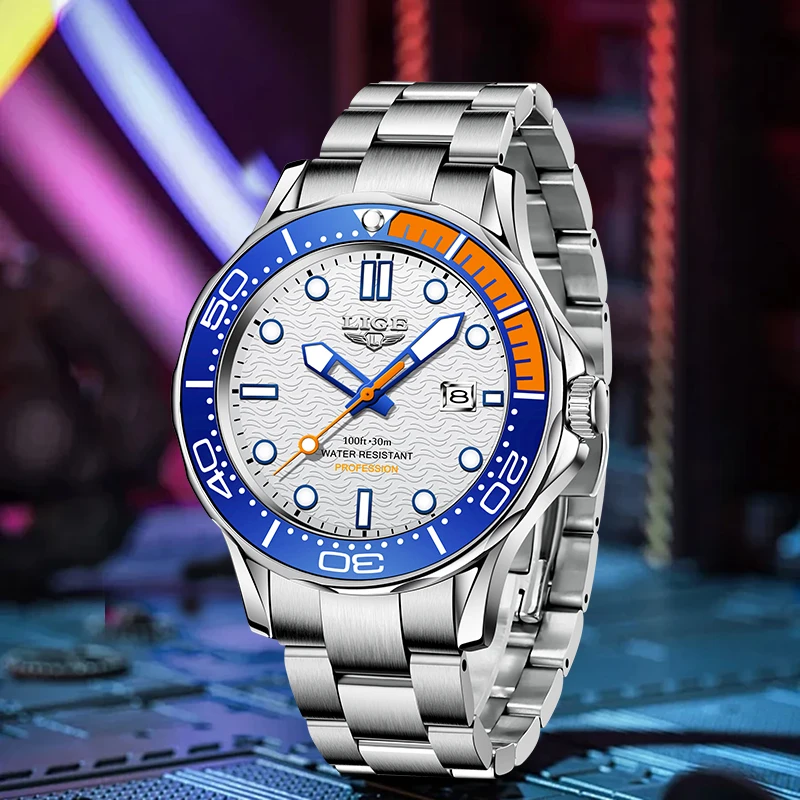 LIGE Outdoor Quartz Man Watch Fashion Casual Sport Simple Stainless Steel Clock Calendar Waterproof Luminous Watches for Men+Box
LIGE Outdoor Quartz Man Watch Fashion Casual Sport Simple Stainless Steel Clock Calendar Waterproof Luminous Watches for Men+Box