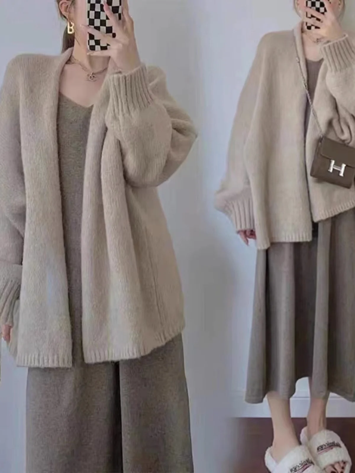 plus Size Faionable Korean Sle Sweater Cardigan Dr Set Loose Fit Long Sve High Waist Autumn Wear for All Body pes
plus Size Faionable Korean Sle Sweater Cardigan Dr Set Loose Fit Long Sve High Waist Autumn Wear for All Body pes