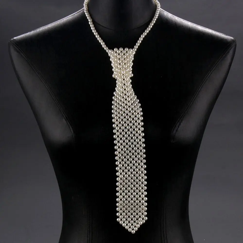 Korean Style Draweye Pearls Tie Long Necklace Clothing Tie Necklace Choker Crystal Neck Tie Geometric Hyperbole Clavicle Chain
Korean Style Draweye Pearls Tie Long Necklace Clothing Tie Necklace Choker Crystal Neck Tie Geometric Hyperbole Clavicle Chain