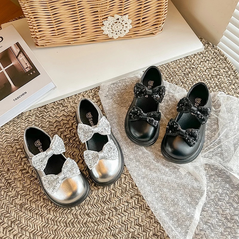 Spring Girl's Leather Shoes Party Glitter Luxurious Bow-adorned Kids Mary Janes Flexiable Pretty Chunky Children Shoes 26-36
Spring Girl's Leather Shoes Party Glitter Luxurious Bow-adorned Kids Mary Janes Flexiable Pretty Chunky Children Shoes 26-36