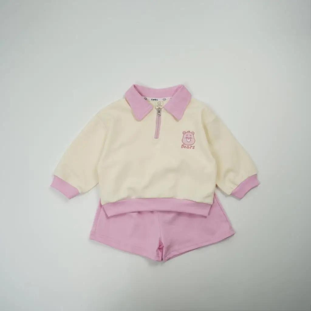 2024 Spring Children Girl 2PCS Clothes Set Cotton Cartoon Bear Long Sleeve Polo Shirt Solid Elastic Waist Short Baby Girl Outfit
2024 Spring Children Girl 2PCS Clothes Set Cotton Cartoon Bear Long Sleeve Polo Shirt Solid Elastic Waist Short Baby Girl Outfit