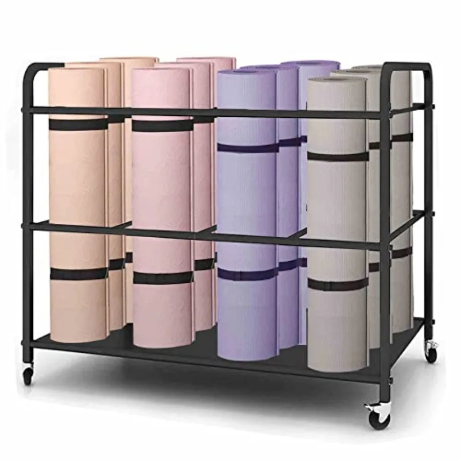 Home Gym Storage Rack with Wheels for Yoga Mat and Workout Equipment in Black Organizer for Dumbbells Kettlebells Resistance Ba
Home Gym Storage Rack with Wheels for Yoga Mat and Workout Equipment in Black Organizer for Dumbbells Kettlebells Resistance Ba