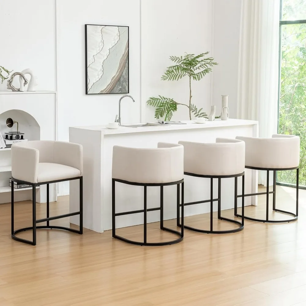 Counter Height Bar Stools Set of 4, 25" Modern Barstools with Backrest, Barrel Counter Stools with Metal Frames, Linen Fabric Up
Counter Height Bar Stools Set of 4, 25" Modern Barstools with Backrest, Barrel Counter Stools with Metal Frames, Linen Fabric Up