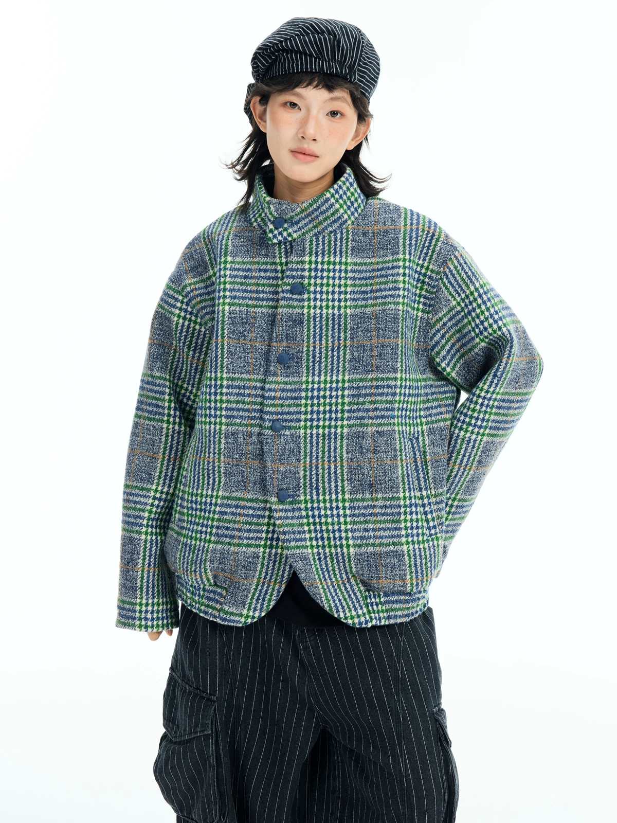 Gujie Cosmopolitan Retro Color Blo Plaid Woolen Coat Loose Fit Stand Collar Women's Outerwear Commute Sle Long Sve
Gujie Cosmopolitan Retro Color Blo Plaid Woolen Coat Loose Fit Stand Collar Women's Outerwear Commute Sle Long Sve