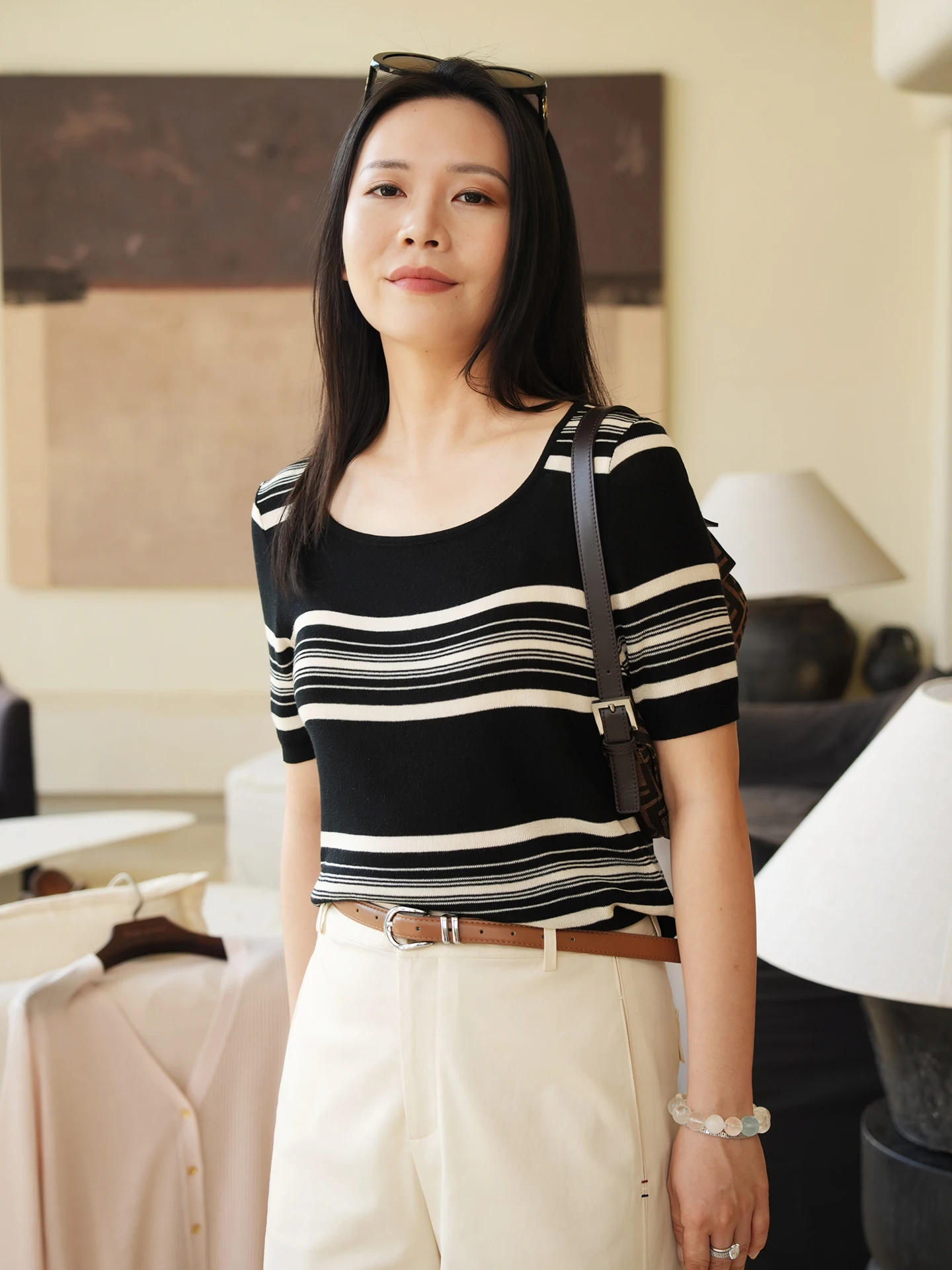 Elegant Slimming Summer Thin Short Sleeve T-Shirt by Ting2 Studio Square Collar Striped Casual Style Soft Breathable Knitted Top
Elegant Slimming Summer Thin Short Sleeve T-Shirt by Ting2 Studio Square Collar Striped Casual Style Soft Breathable Knitted Top