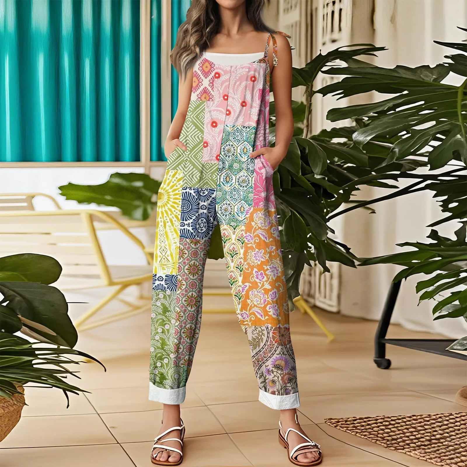 Women'S Jumpsuit Floral Vintage Print Casual Loose Retro Cotton Linen Back Pants Pantalones De Mujer Cargo Pants Women New
Women'S Jumpsuit Floral Vintage Print Casual Loose Retro Cotton Linen Back Pants Pantalones De Mujer Cargo Pants Women New