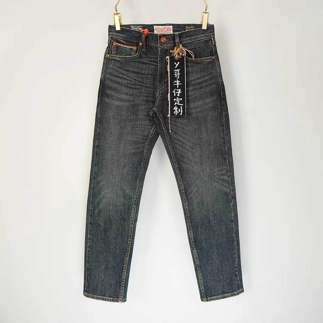 99% Cotton 14oz Selvedge Denim Jeans for Men Stretch Slim Fit Straight Vintage Blue Washed Spring Summer Tapered Pants 5KM
99% Cotton 14oz Selvedge Denim Jeans for Men Stretch Slim Fit Straight Vintage Blue Washed Spring Summer Tapered Pants 5KM