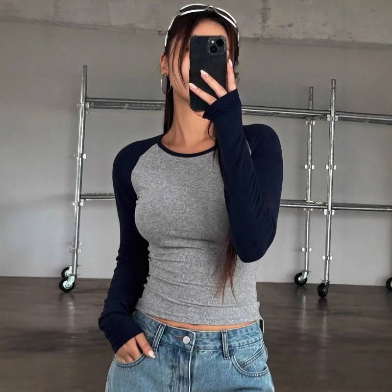 Women's New Casual Long Sleeve T-Shirt Contrast Color Round Neck Slim T-Shirt Top
Women's New Casual Long Sleeve T-Shirt Contrast Color Round Neck Slim T-Shirt Top