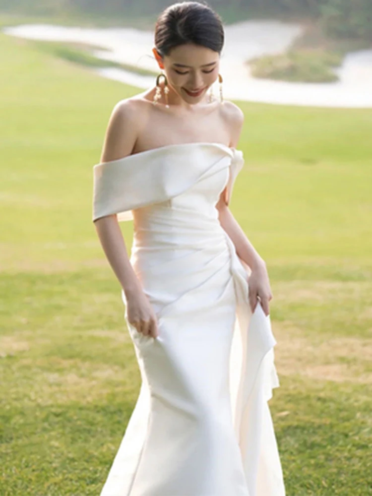 Light Satin One-oulder Wedding Dr for Bridal Photooot eeting Guests White Simple Evening Gown Svel Floor Length
Light Satin One-oulder Wedding Dr for Bridal Photooot eeting Guests White Simple Evening Gown Svel Floor Length