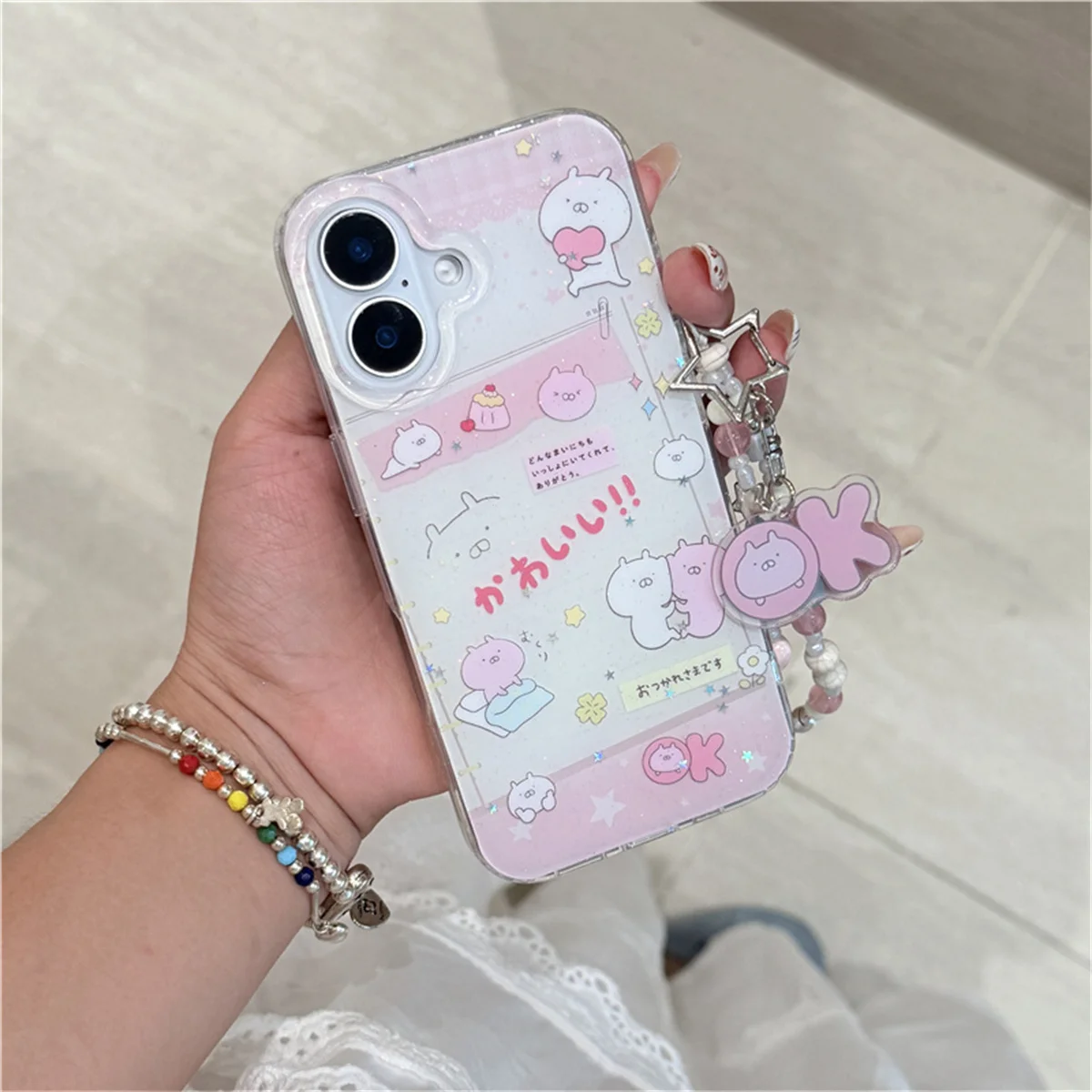 Korean Glitter Cute Rabbit Phone Case For iPhone 16 Pro 15 14 13 Pro Max Cover with Hand Chain Protective Cases 
Korean Glitter Cute Rabbit Phone Case For iPhone 16 Pro 15 14 13 Pro Max Cover with Hand Chain Protective Cases