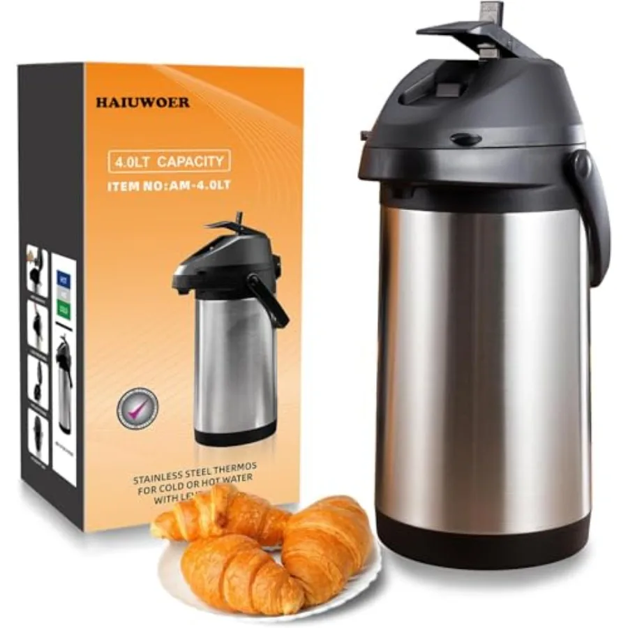 135 ozand4L Airpot Coffee Carafe Thermal for Keeping Hot, Airpot Thermal Coffee Dispenser with Pump, Double Walled Vacuum Insul
135 ozand4L Airpot Coffee Carafe Thermal for Keeping Hot, Airpot Thermal Coffee Dispenser with Pump, Double Walled Vacuum Insul