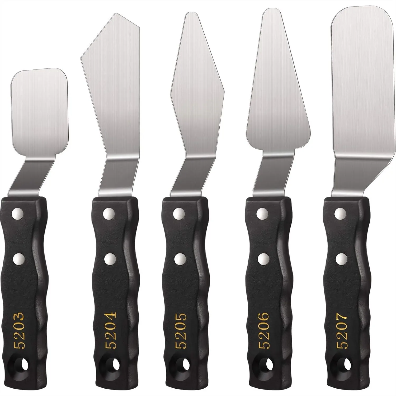 5-Piece Stainless Steel Palette Knife Set with Wood Handles for Acrylic & Oil Painting Canvas Texturing
5-Piece Stainless Steel Palette Knife Set with Wood Handles for Acrylic & Oil Painting Canvas Texturing