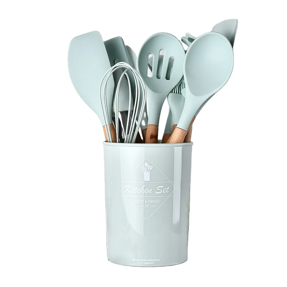 Top Sells Silicone Kitchen Cooking Tools 11pcs Kitchen Utensil Set With Wood Handle
Top Sells Silicone Kitchen Cooking Tools 11pcs Kitchen Utensil Set With Wood Handle