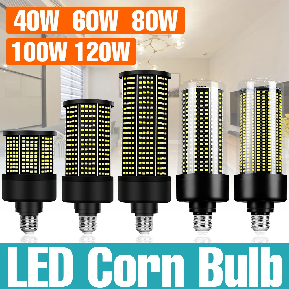 120W LED High Brightness Bulb E27 Corn Light Indoor 220V Ceiling Chandlier Bulbs No Flicker Home Study Room Living Room Lighting
120W LED High Brightness Bulb E27 Corn Light Indoor 220V Ceiling Chandlier Bulbs No Flicker Home Study Room Living Room Lighting