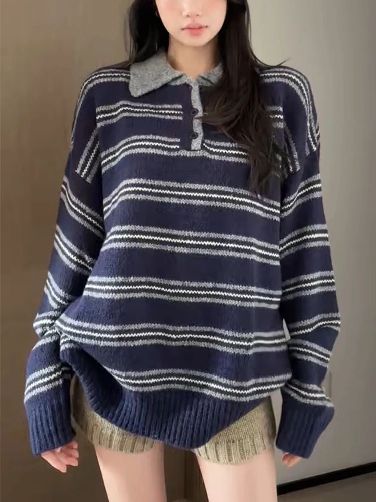 Trendy Korean Sle Casual Striped Color Blo Knitwear Collar Large Size Spring Edition Meat Concealing Sweater
Trendy Korean Sle Casual Striped Color Blo Knitwear Collar Large Size Spring Edition Meat Concealing Sweater