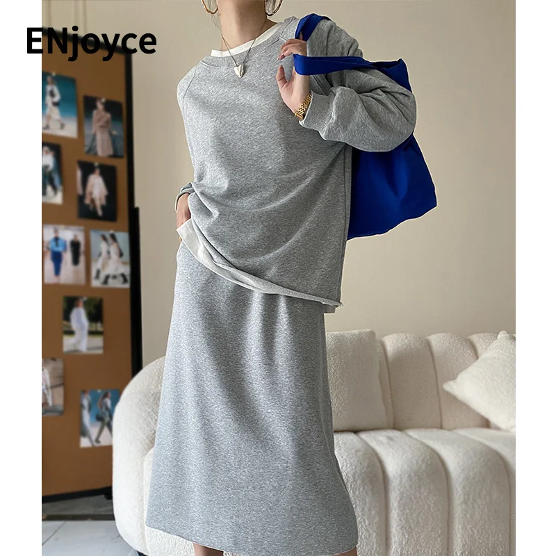 ENjoyce Women Korean Fashion Outfits Sets Casual Long Sleeve Sweatshirts and A-line Long Skirt Two Pieces Set Y2K Streetwear
ENjoyce Women Korean Fashion Outfits Sets Casual Long Sleeve Sweatshirts and A-line Long Skirt Two Pieces Set Y2K Streetwear